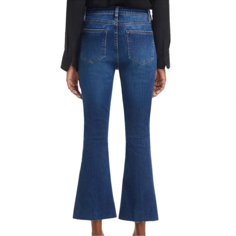NWT FRAME Le Crop Mini Boot Jeans Dark Wash Blue Lupine